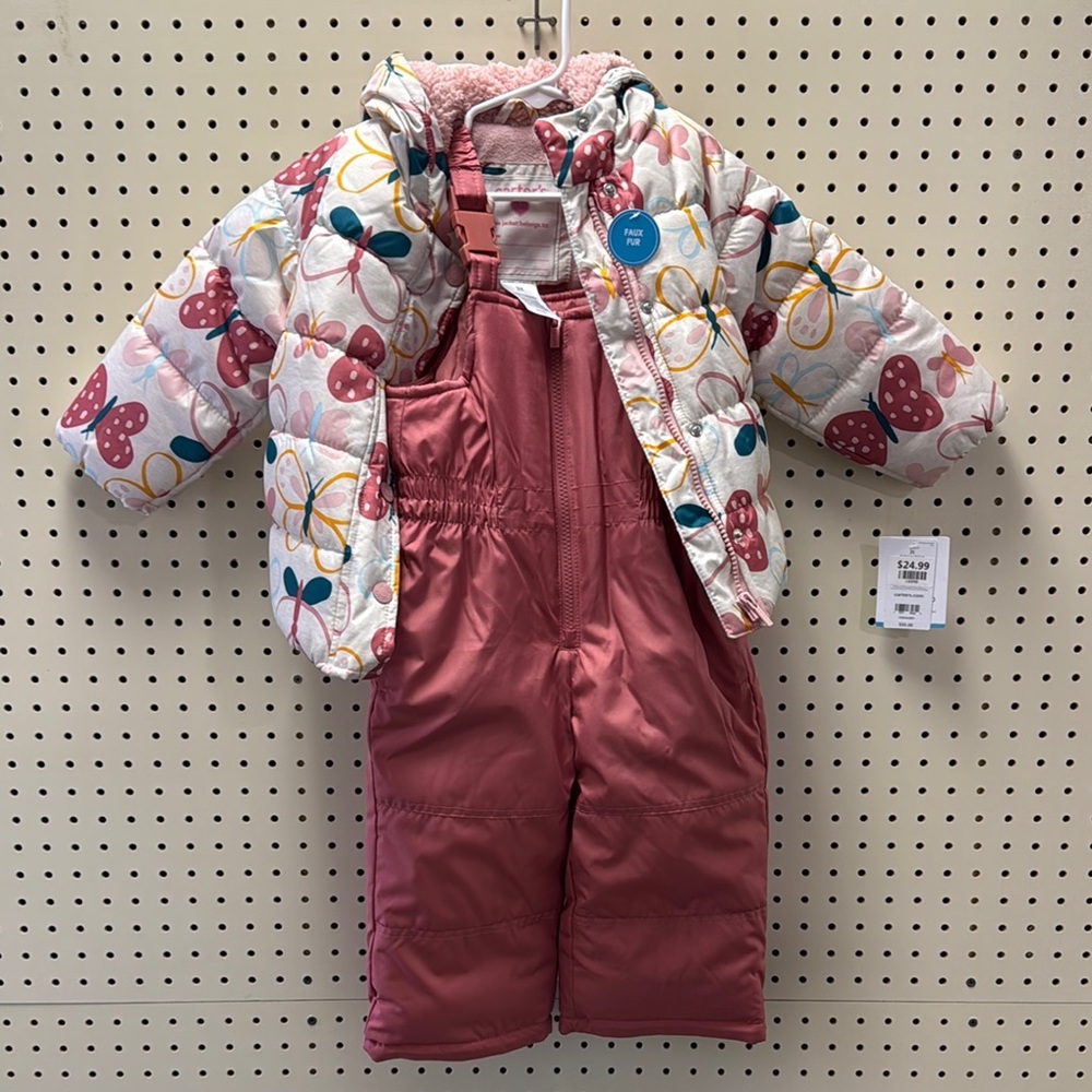 Carter's Pink and White Puffers Jacket
